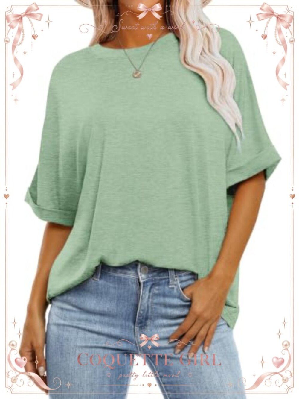 Oversized Tunic Length Short Sleeve Crewneck Casual Summer T Shirt